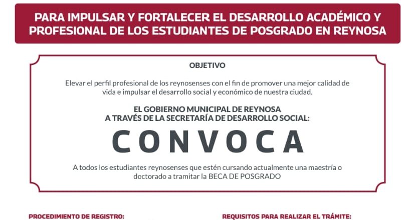 Iniciará Gobierno de Carlos Peña Ortiz registro para Programa de Becas de Posgrado