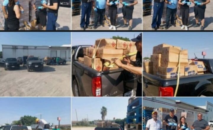 Veteranos de Seguridad Pública de Reynosa llevan productos de higiene a instituciones