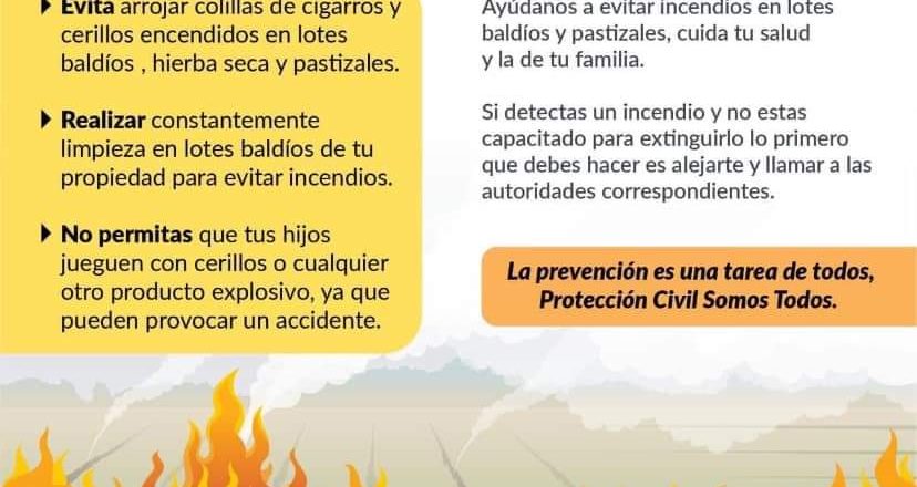 Exhortan a prevenir incendios