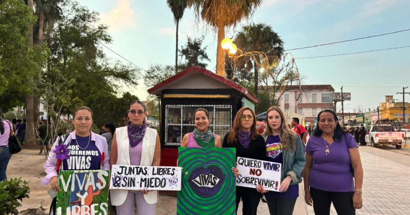 Participó Andrea García en marcha por el Día Internacional de la Mujer