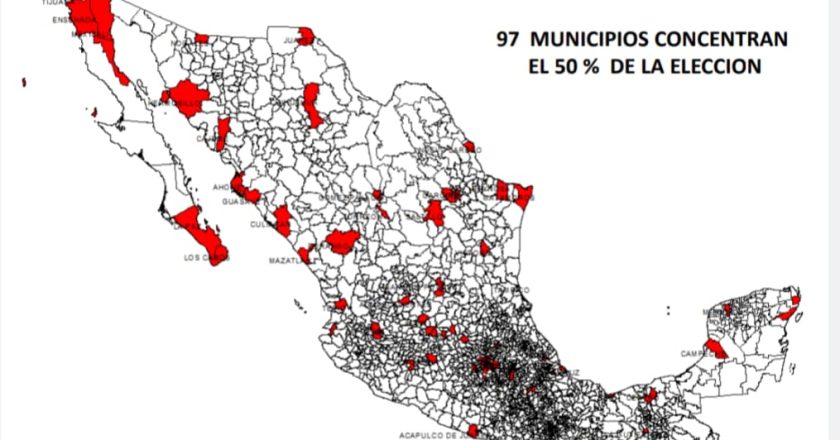 La mitad de los electores están en 97 municipios